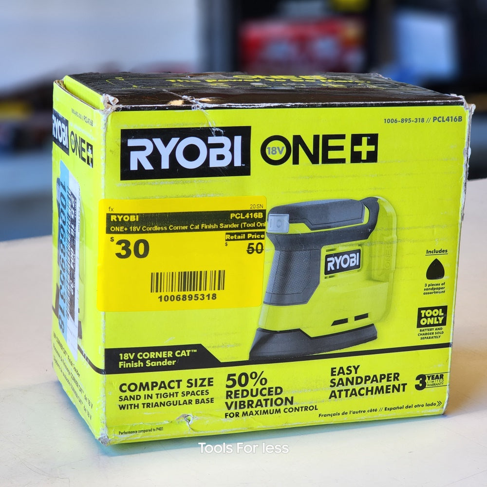 ONE+ 18V CORDLESS CORNER CAT FINISH SANDER (TOOL ONLY) ONE+ 18V CORDLESS CORNER CAT FINISH SANDER (TOOL ONLY)